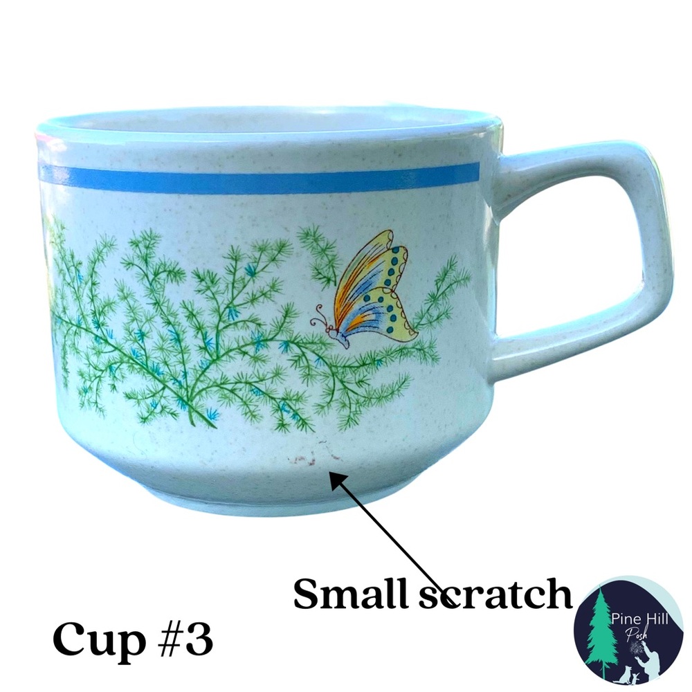 Lenox Temperware Fancy Free Coffee Tea Cups (3) Vintage Butterfly Cottagecore - Picture 10 of 13
